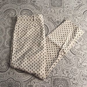 GAP Cream skinny pants with black diamonds